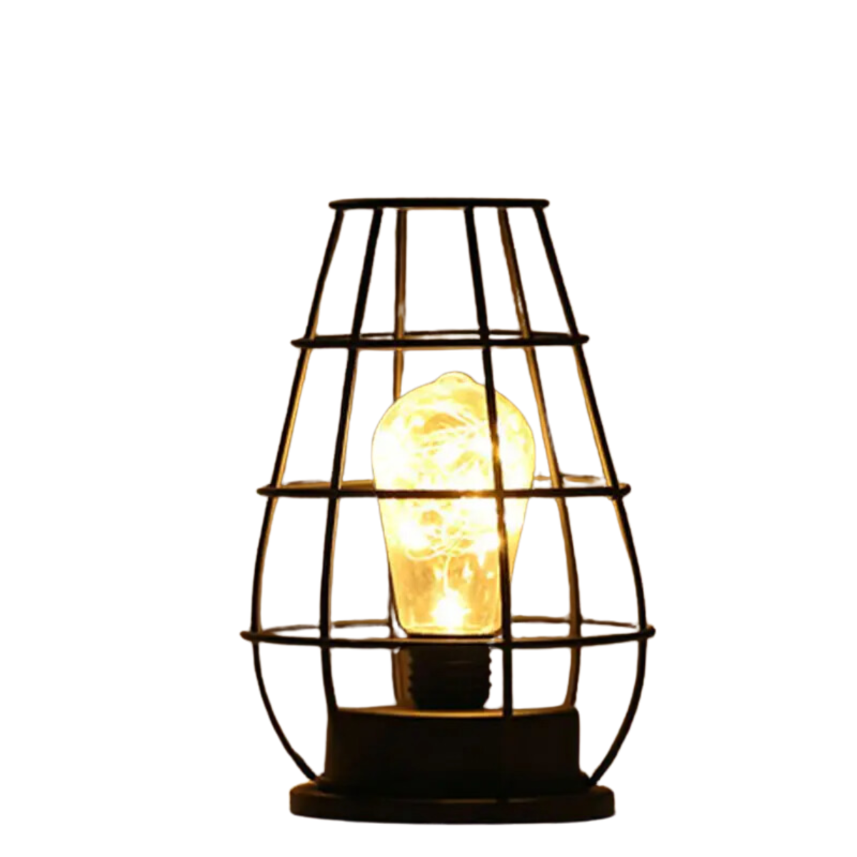 Vintage Desk Lamp with Metal Cage