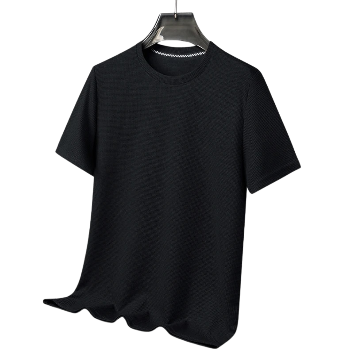 Waffle Round Neck Short Sleeved T-Shirt for Men