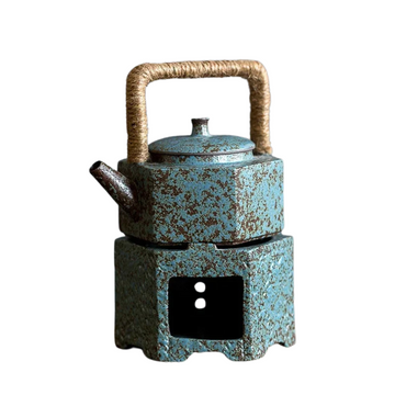 Japanese Stoneware Teapot Warmer - Candle-Heated Retro Ceramic Base
