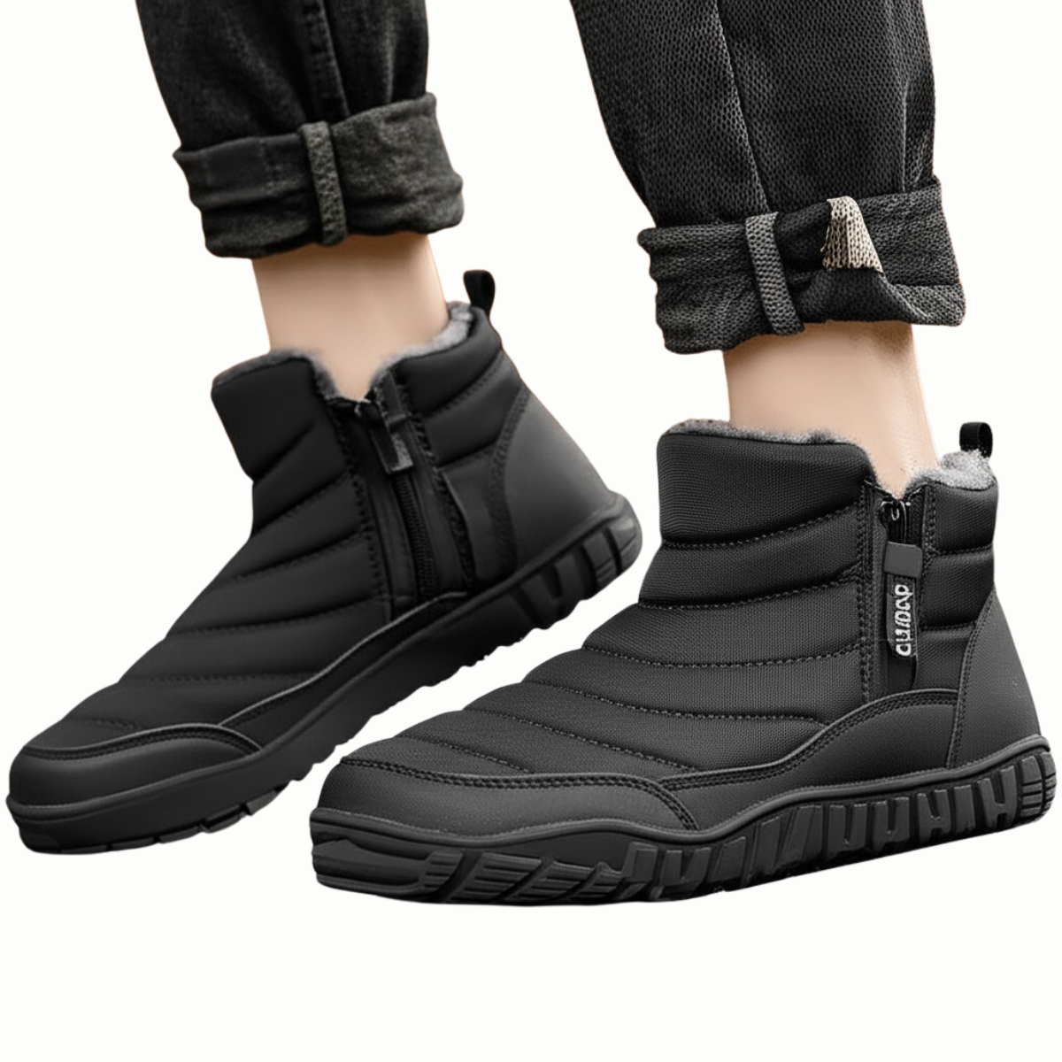 Men's Winter Waterproof Boots - Warm Ankle Snow Shoes with Non-Slip Sole