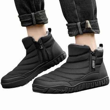 Men's Winter Waterproof Boots - Warm Ankle Snow Shoes with Non-Slip Sole