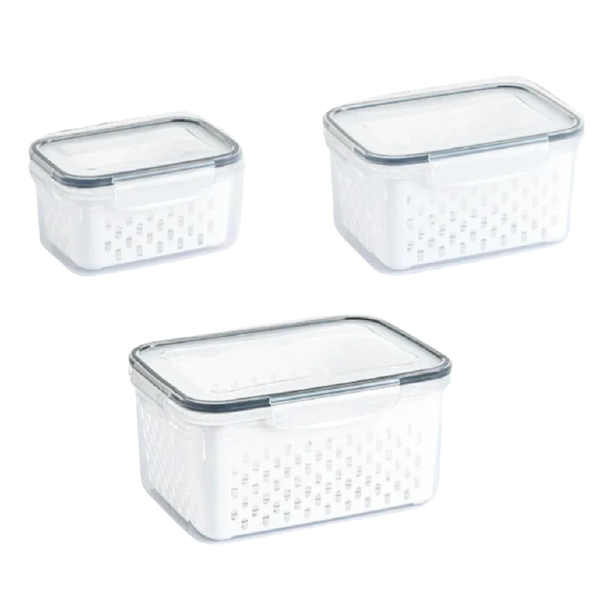 Refrigerator Storage Box Fridge Organizer Fresh Vegetable Fruit Drain Basket