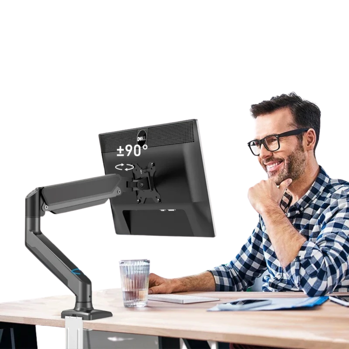 360 Monitor Hand Rotation Adjustable 360° Rotation Monitor Arm Desk Mount | DoorToCart
