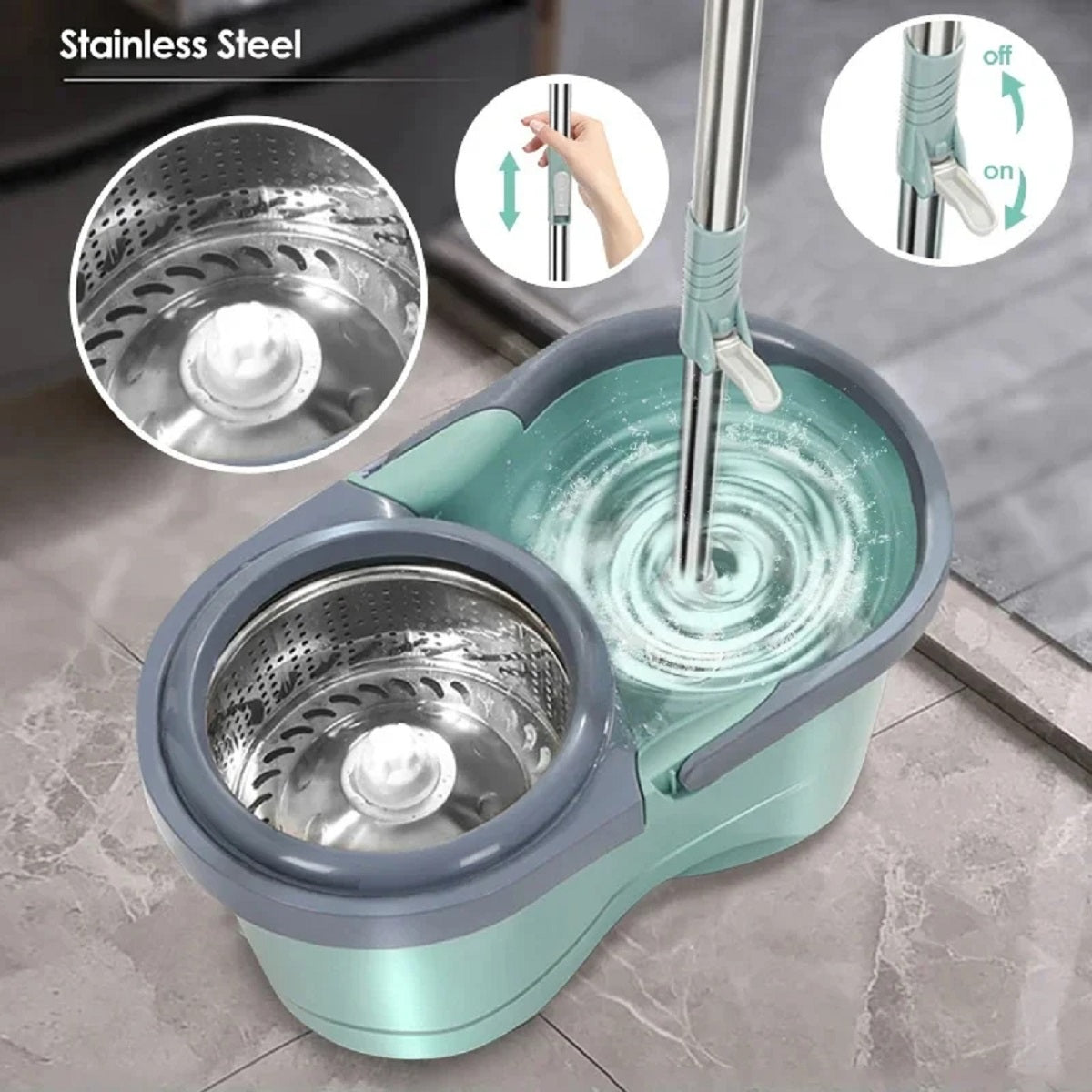 Easywring Microfiber Spin Mop and Bucket Floor Cleaning System