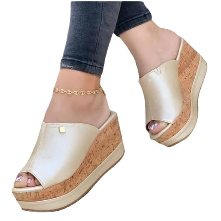 Women's Wedge Platform Slide on Sandals