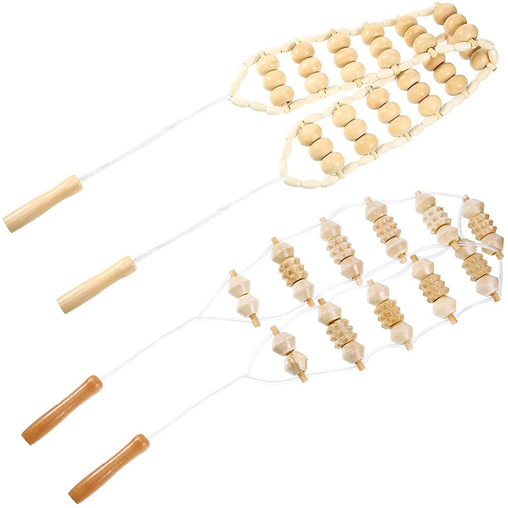 Wood Back Massage Roller Rope