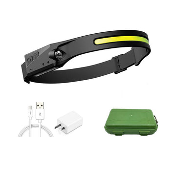 Headlamp Rechargeable Warning Flashlight Torch
