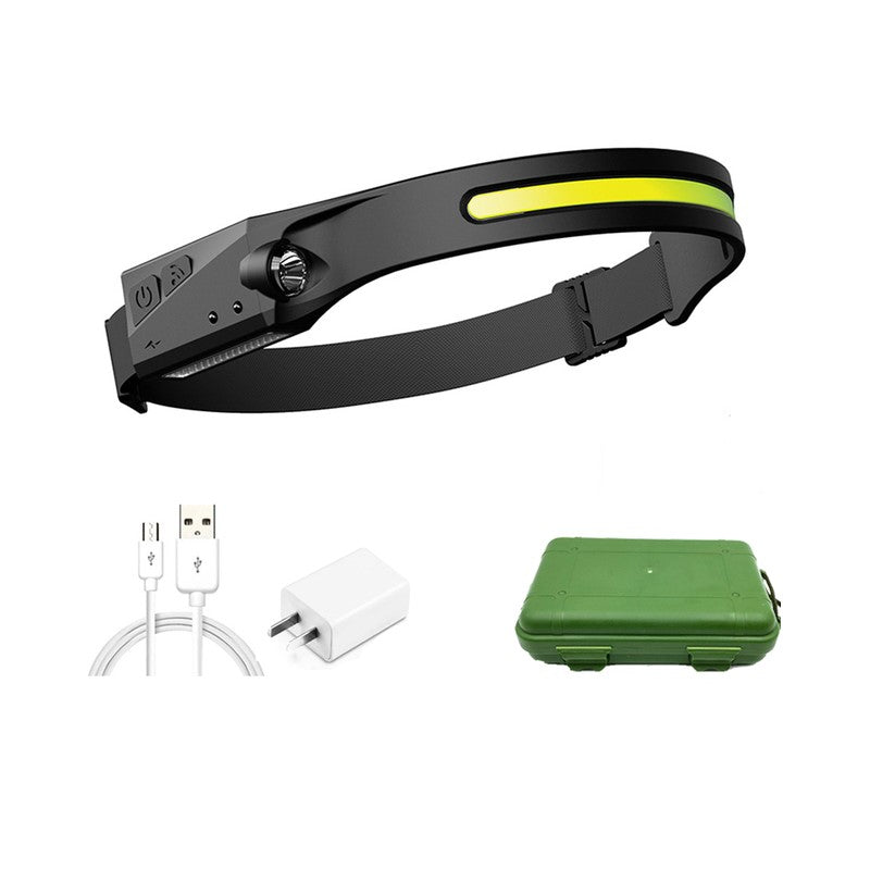 Headlamp Rechargeable Warning Flashlight Torch
