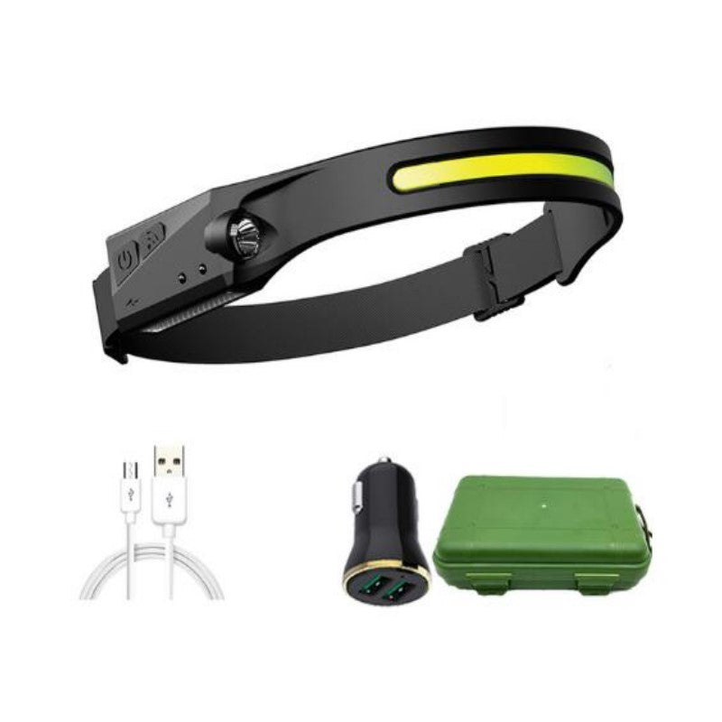 Headlamp Rechargeable Warning Flashlight Torch