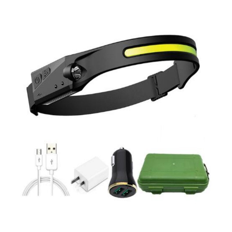 Headlamp Rechargeable Warning Flashlight Torch
