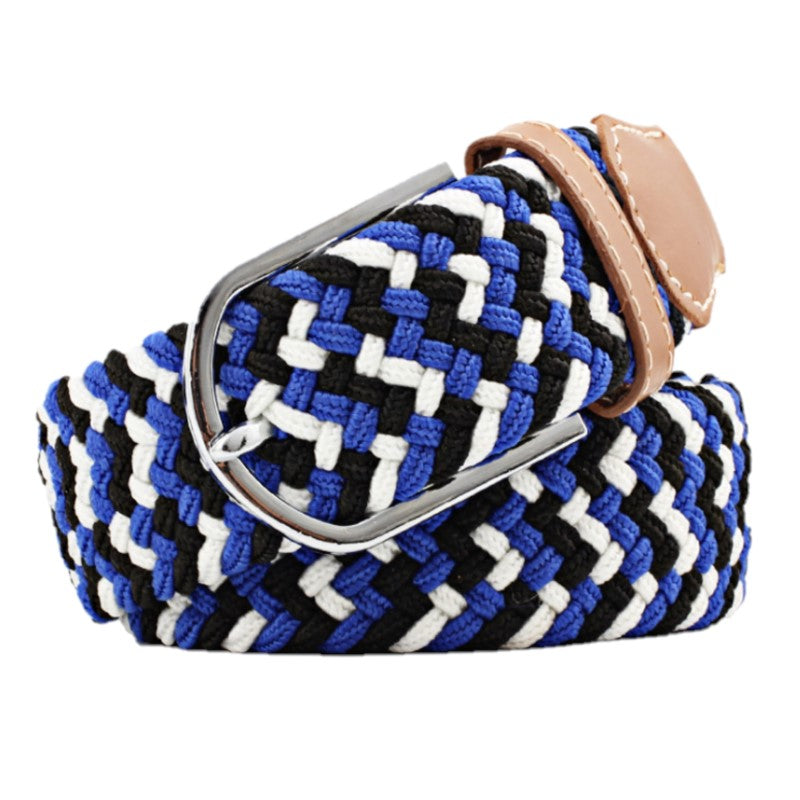 Mixed Color Woven Stretch Braided Belts for Men & Women