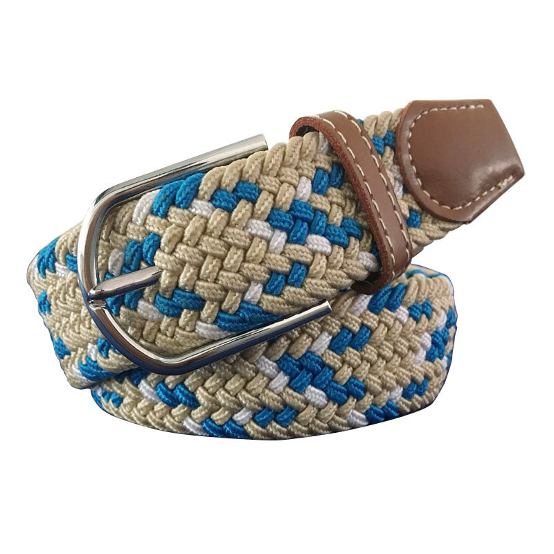Mixed Color Woven Stretch Braided Belts for Men & Women
