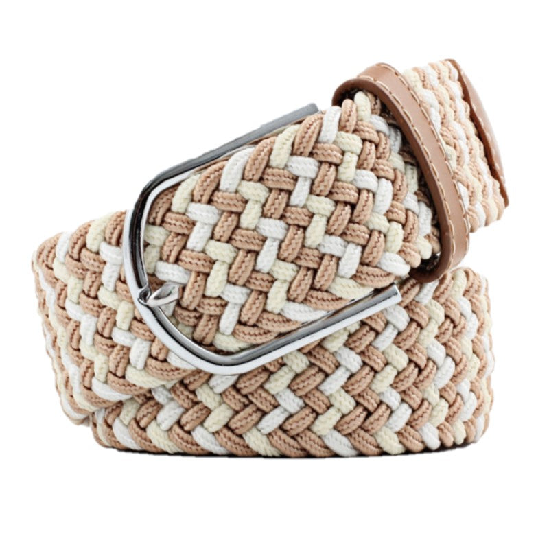 Mixed Color Woven Stretch Braided Belts for Men & Women