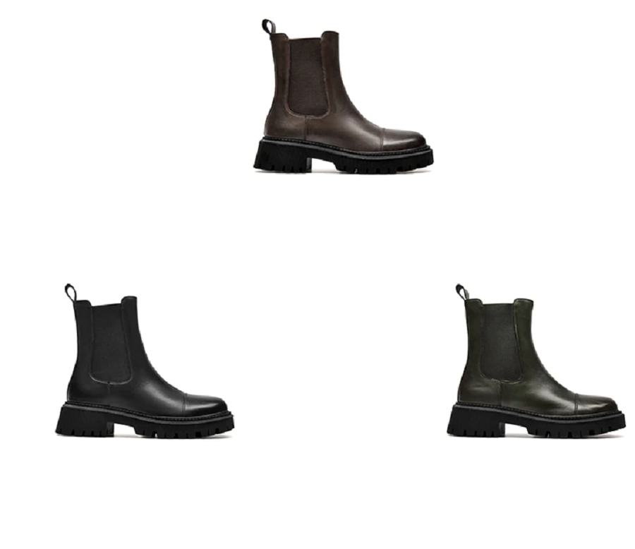 Ankle Boots Platform Women Cow Leather Chelsea