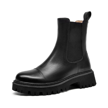 Ankle Boots Platform Women Cow Leather Chelsea