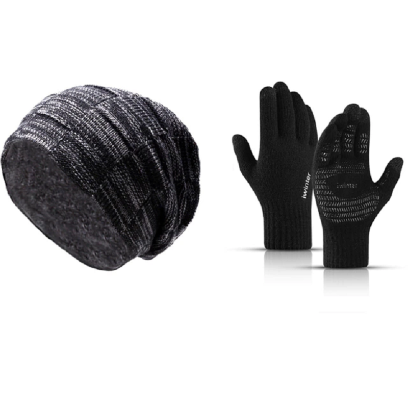Men's Winter Hat Warm Beanies with Gloves