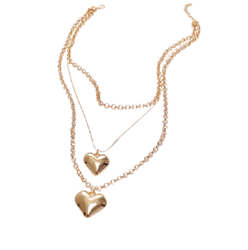 Vintage Multilayer Heart Pendant Necklace