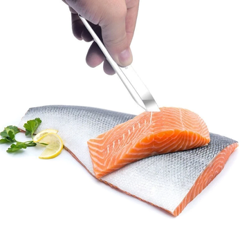 2 Pcs Stainless Steel Fish Bone Tweezers & Scaler Brush Set