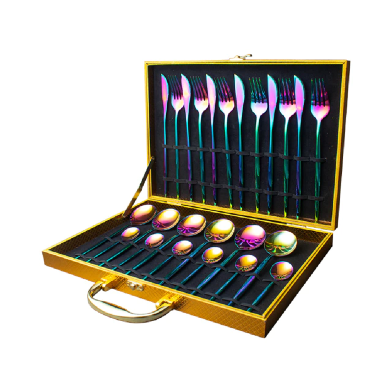 24 Pcs Gold Dinnerware Stainless Steel Luxury Cutlery Set