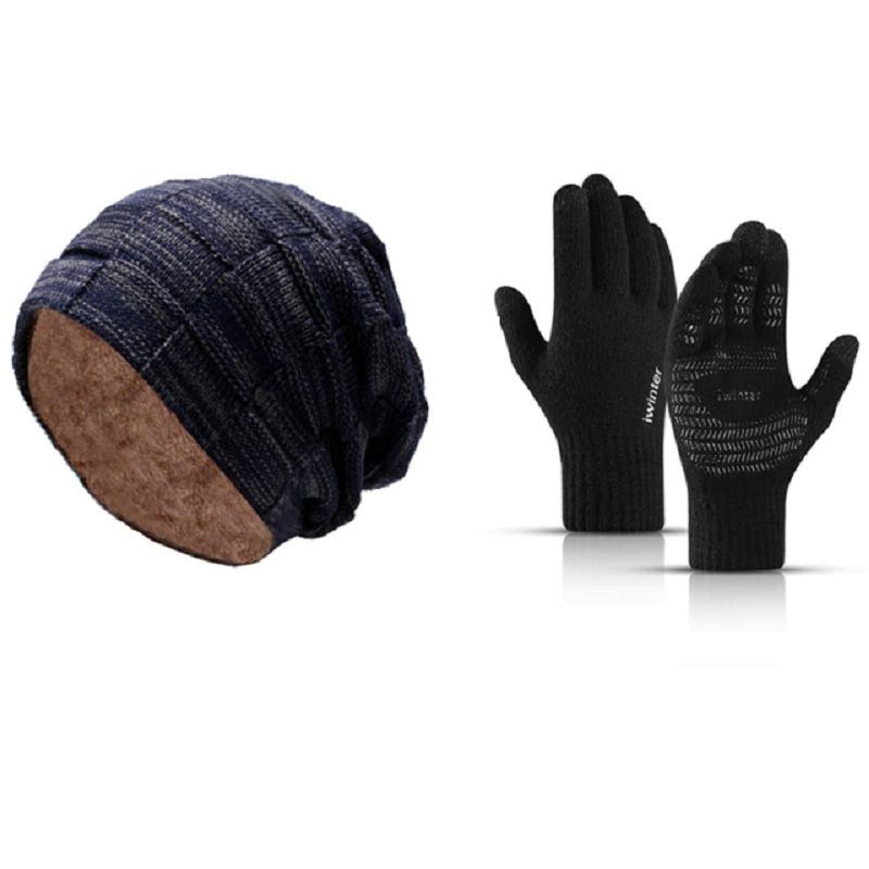 Men's Winter Hat Warm Beanies with Gloves
