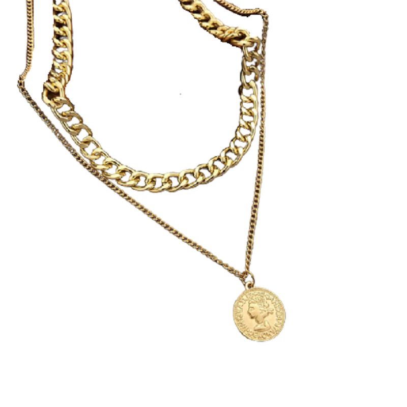 Vintage Multilayer Heart Pendant Necklace