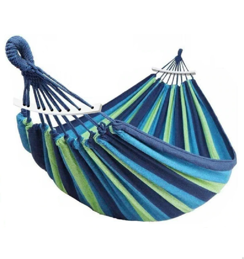 2 Person Soft Canvas Cotton Fabric Hammock with Tee Straps