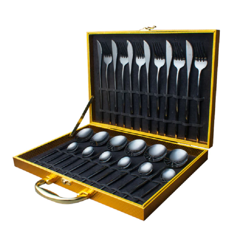 24 Pcs Gold Dinnerware Stainless Steel Luxury Cutlery Set