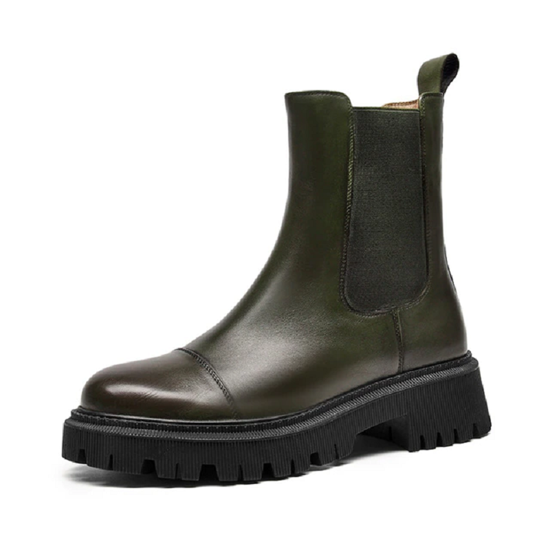 Ankle Boots Platform Women Cow Leather Chelsea