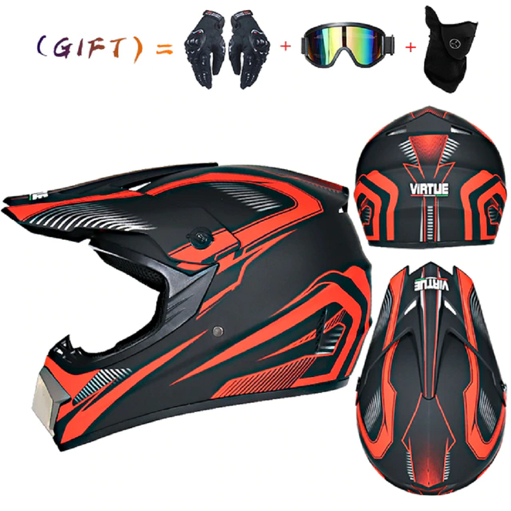 Motor Bike Cross Racing Helmet Set