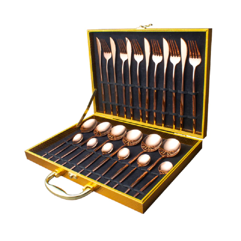 24 Pcs Gold Dinnerware Stainless Steel Luxury Cutlery Set
