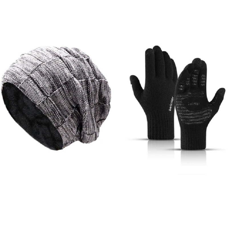 Men's Winter Hat Warm Beanies with Gloves