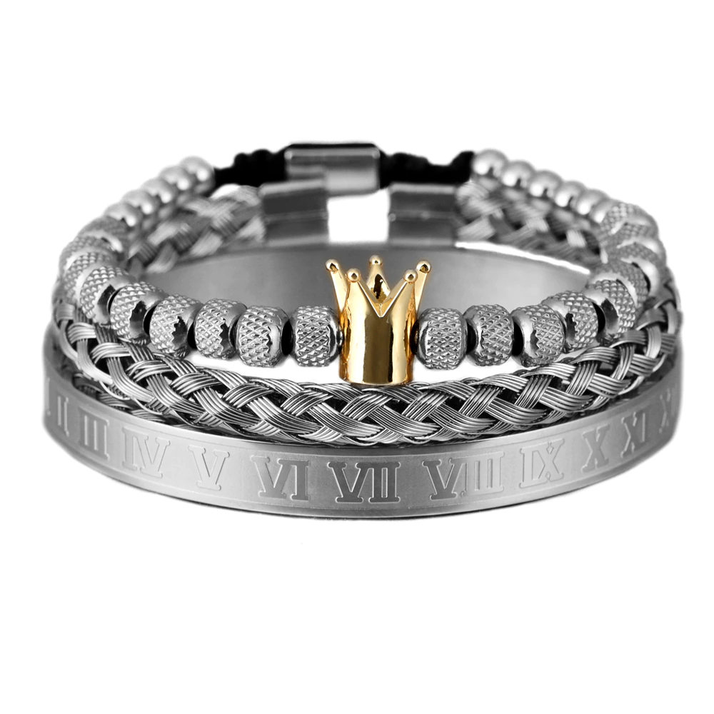 Men's Luxury Roman Royal Charm Bracelet