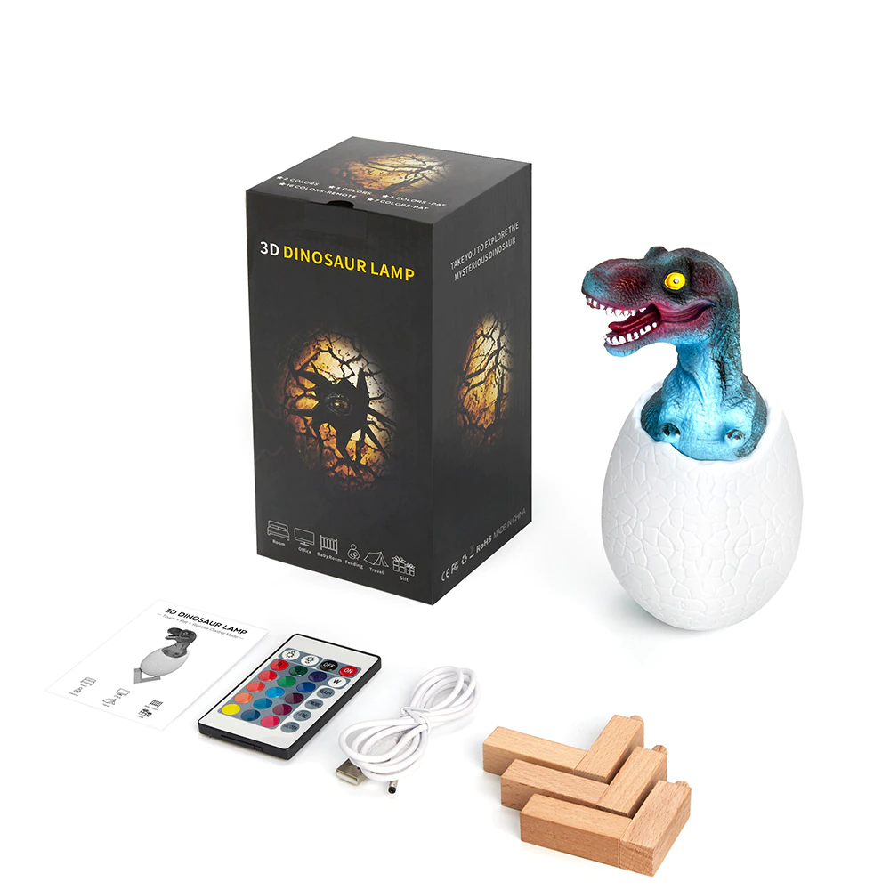 3D Printed Dinosaur Egg LED Night Lamp