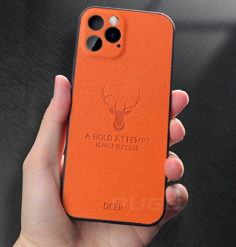 Leather Texture Square Frame Case for iPhone