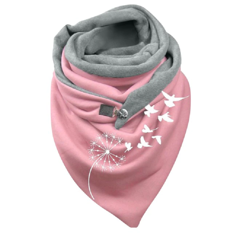 Winter Scarf Printing Button Soft Wrap