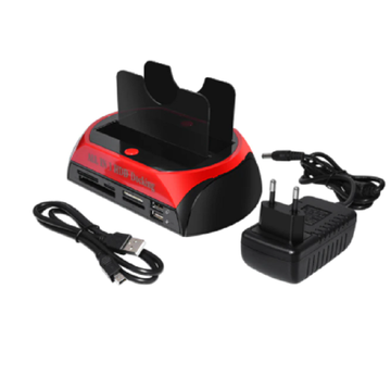 HDD Docking Station Ide Sata Dual USB 2.0 : Clone Hard Drive Card Reader