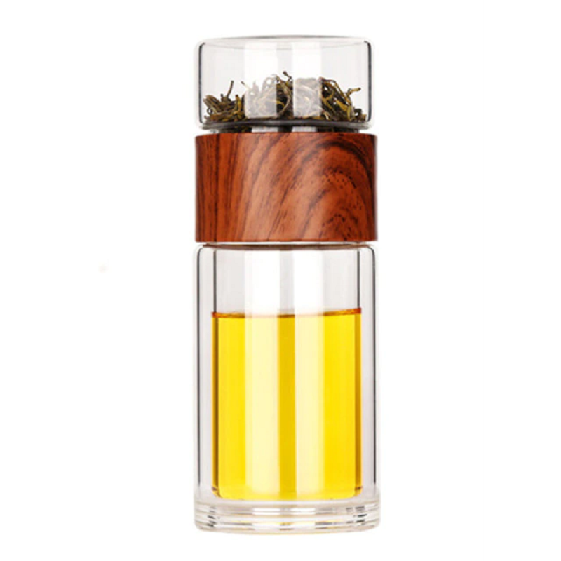 Double Glass Tea Drink Bottle Infuser Tumbler Waterbottle Eco-Friendly