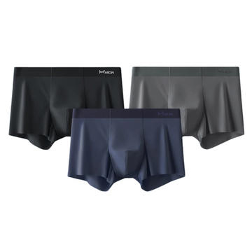3-Pack Ice Silk Men's Boxers - Seamless Metal Fiber Antistatic Underwear