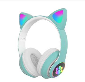 Cat Design Wireless Headphones with Flash Light