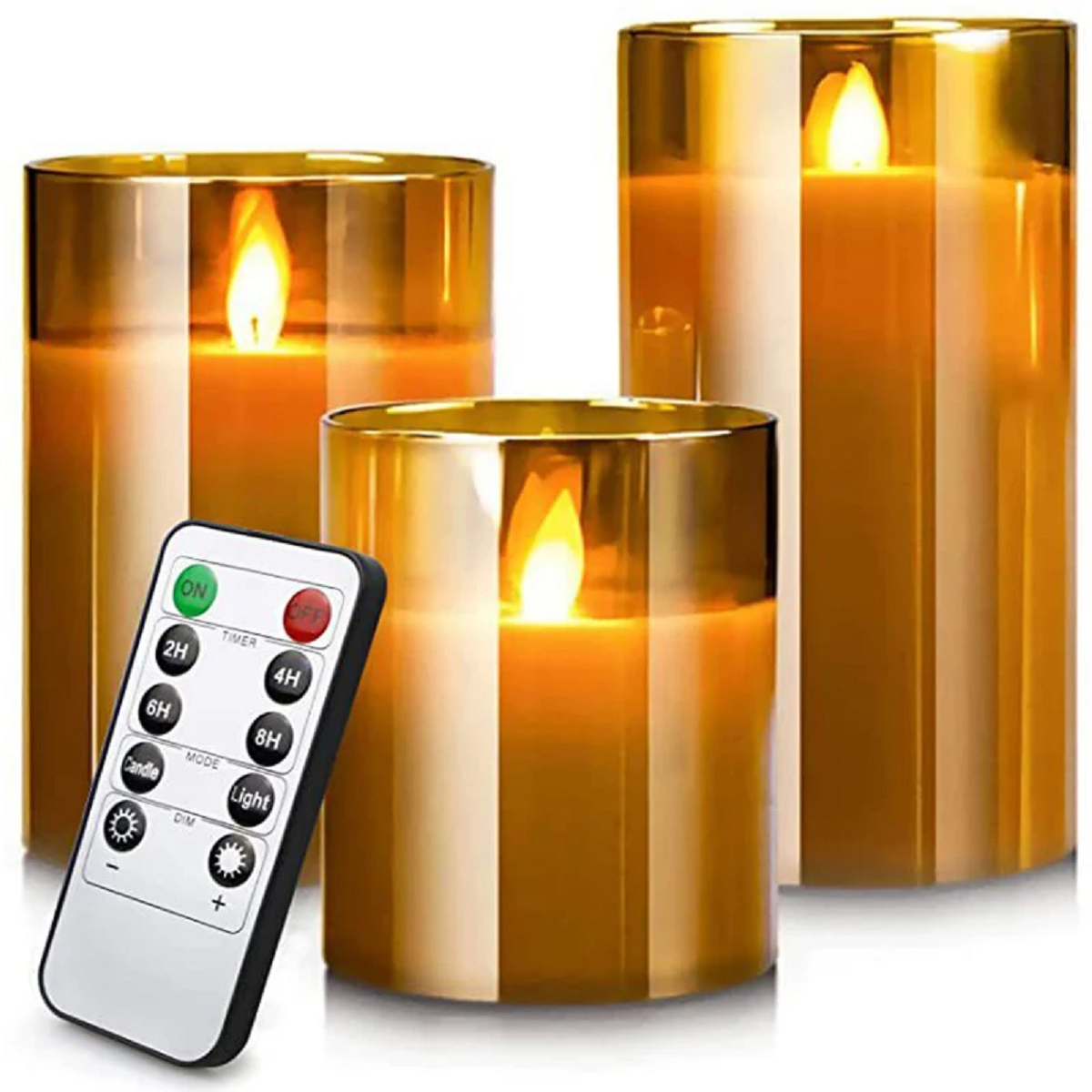 LED Flameless Candles Flickering with Timer and Remote Control