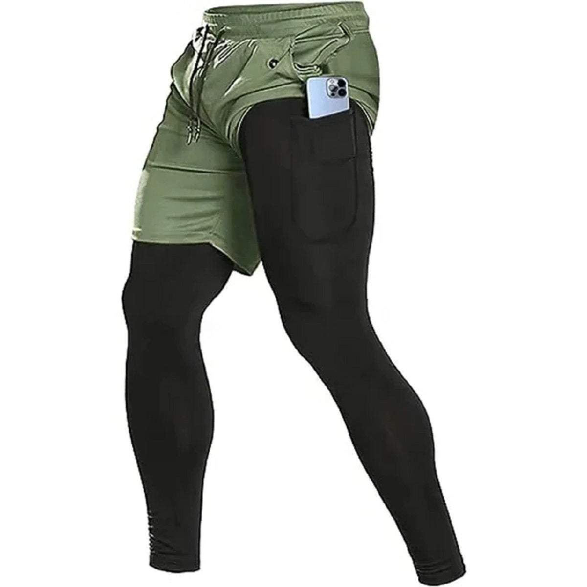 Men's 2-In-34°fompression Running Pants - Double-Layer Gym Joggers