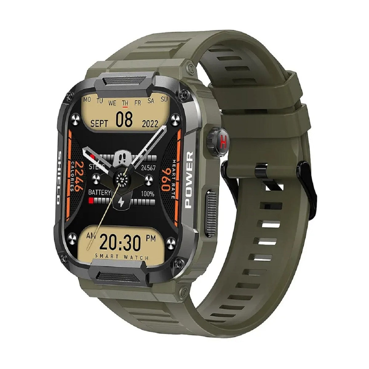 Men's 1.85" Military Smartwatch - Bluetooth Call IP68 Waterproof Fitness Watch