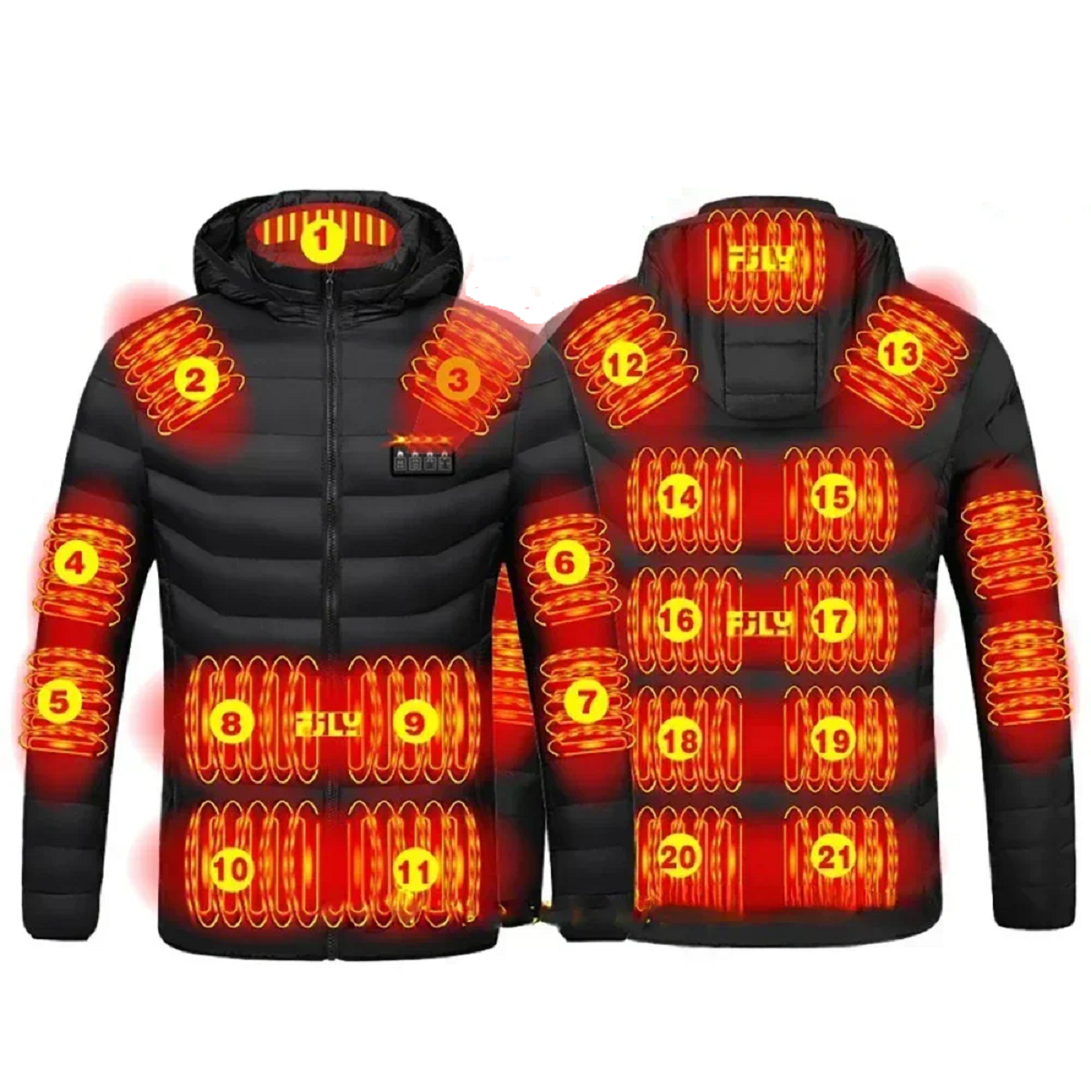 Unisex Heated Vest - 21 Heating Zones USB Electric Winter Jacket Waterproof