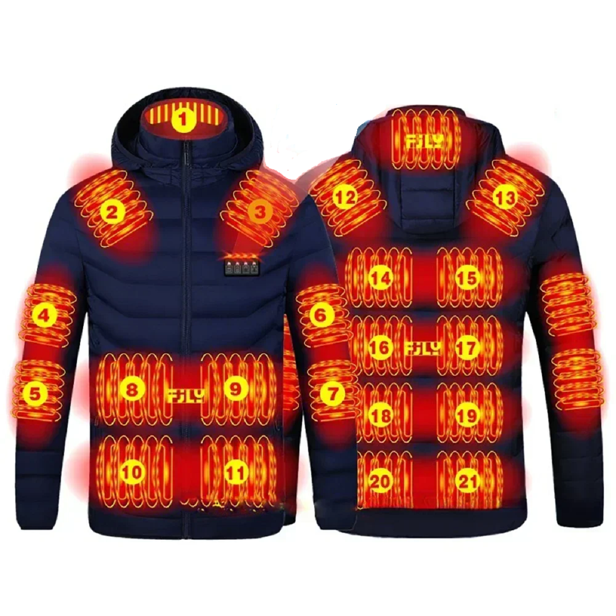 Unisex Heated Vest - 21 Heating Zones USB Electric Winter Jacket Waterproof