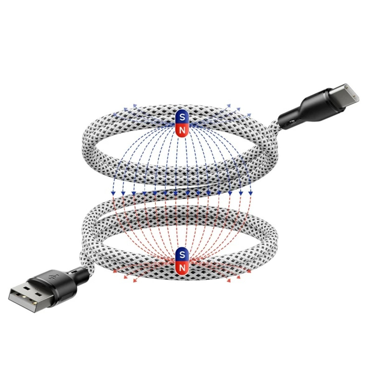Magnetic USB Fast Charging Cable - Type-c and iPhone Compatible