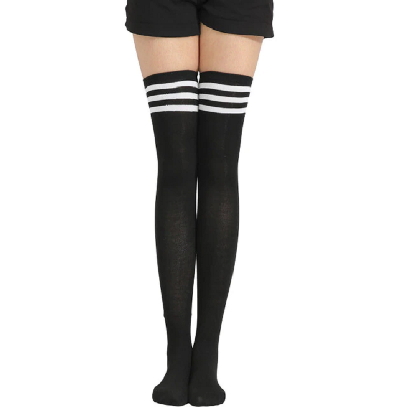 Striped Socks Thigh High Nylon Long for Girls