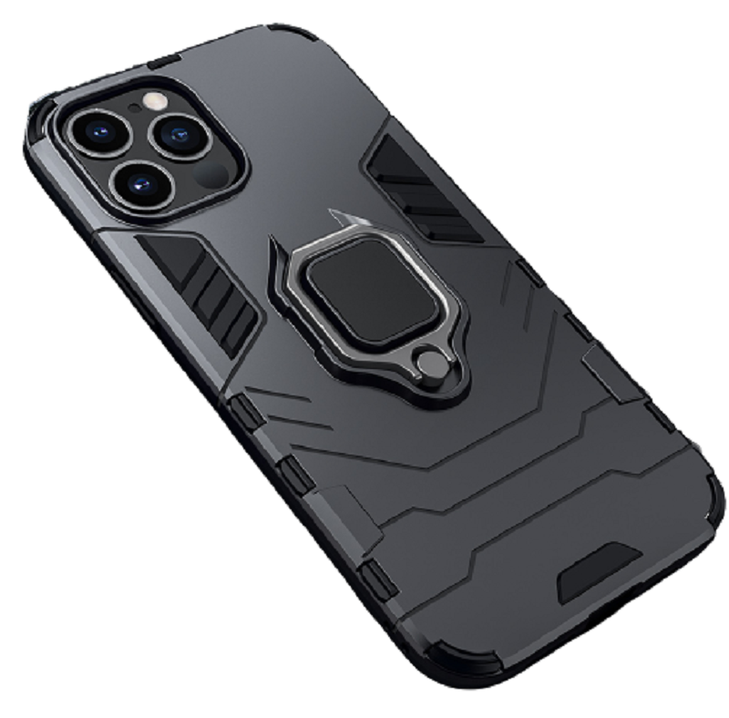 Shockproof Armor Case for iPhone with Mini Ring Stand Back Cover
