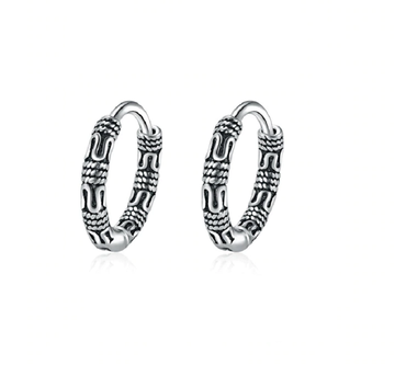Vintage 925 Sterling Silver Hoop Earrings