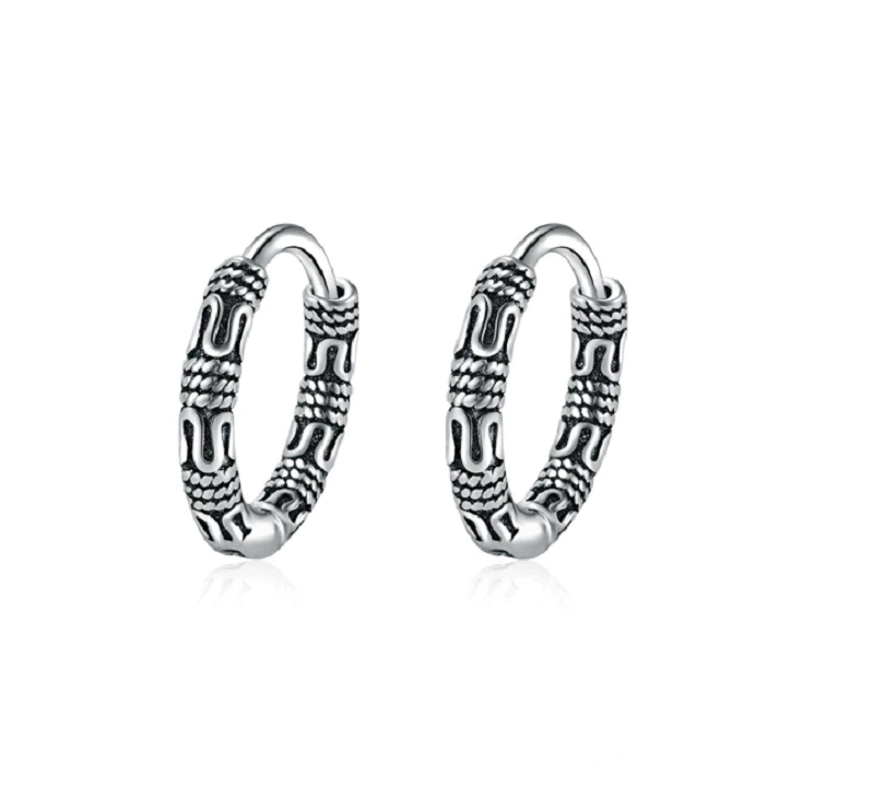 Vintage 925 Sterling Silver Hoop Earrings