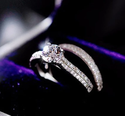 Double Stackable Fashion Jewelry Wedding Engagement Ring